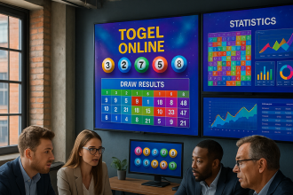 Tampilan layar komputer menunjukkan data keluaran togel online